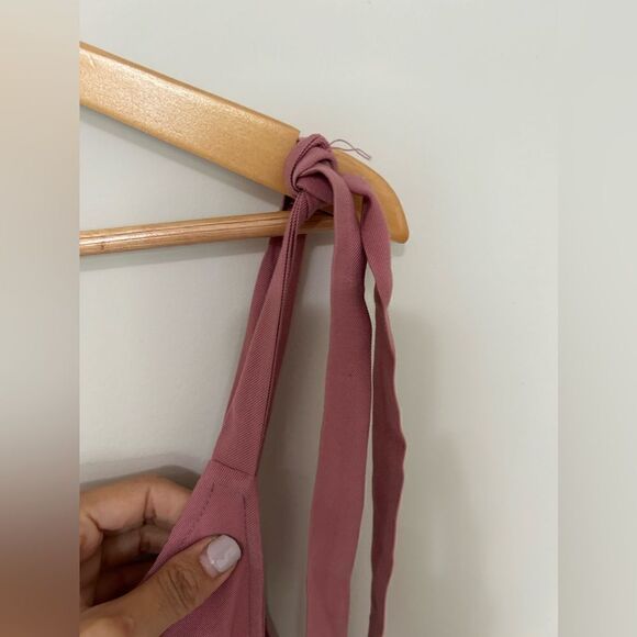 NWT Topshop Tilda Side Button Pink Mini Slip Dress Shoulder Ties Women's sz 6 - Picture 13 of 15